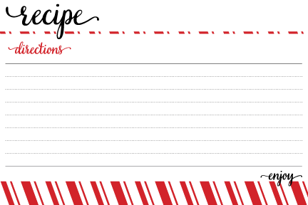 Holiday Egg Nog Recipe Card Template Free Download